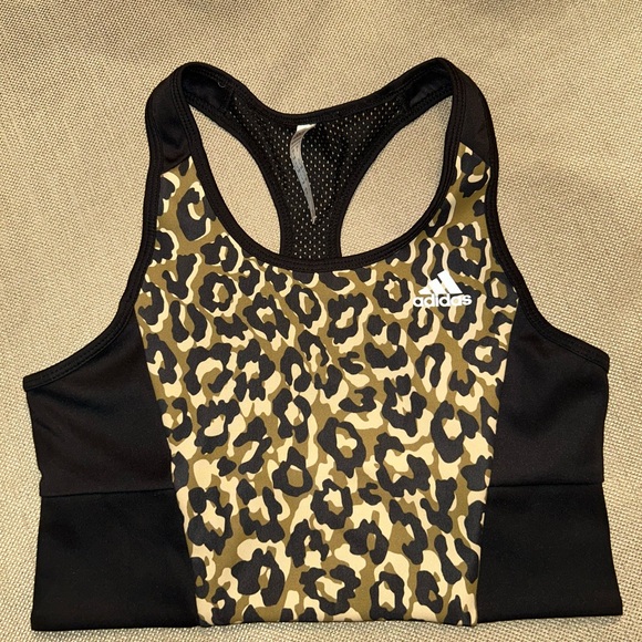 Adidas Women’s Leopard & Black Sports Bra Top - Size Small - Picture 3 of 5